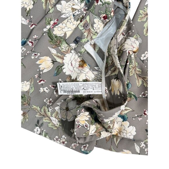 ZARA COLLECTION GRAY WHITE FLORAL STRAIGHT DRESS PANTS S BLOGGER FAV RARE - Picture 13 of 14